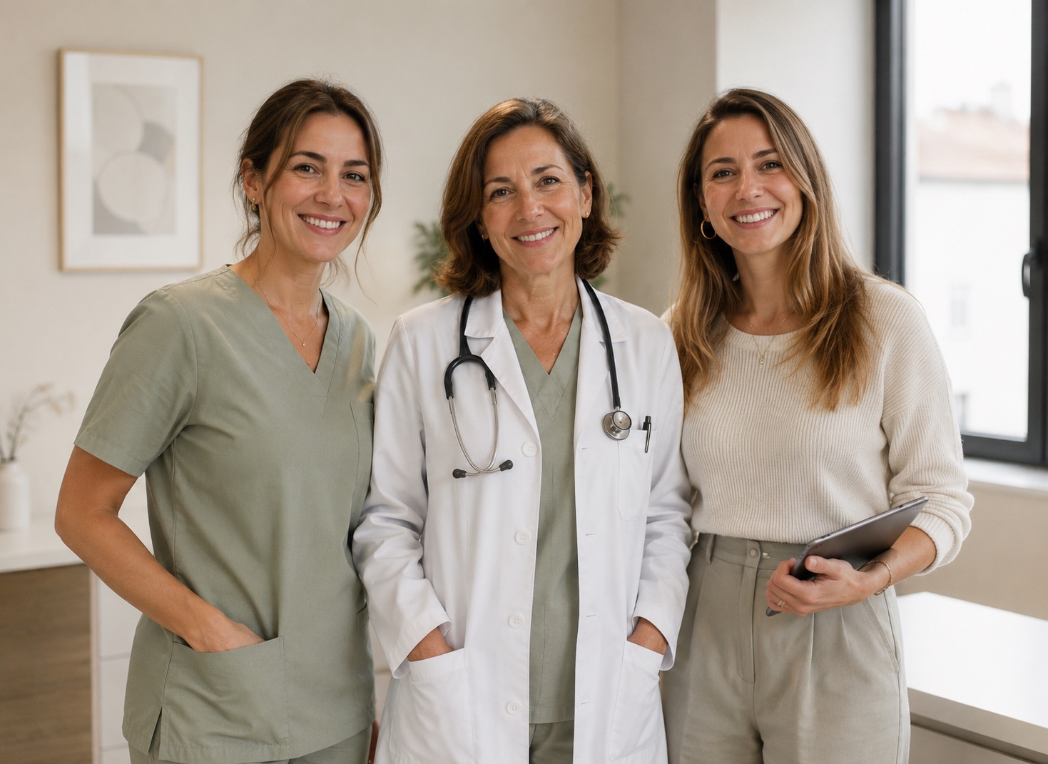Ginecóloga, enfermera y nutricionista del equipo